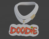 Down Payment BROK3N HEART  DOODIE Custom Pendant 2inches 14K With Moissanite